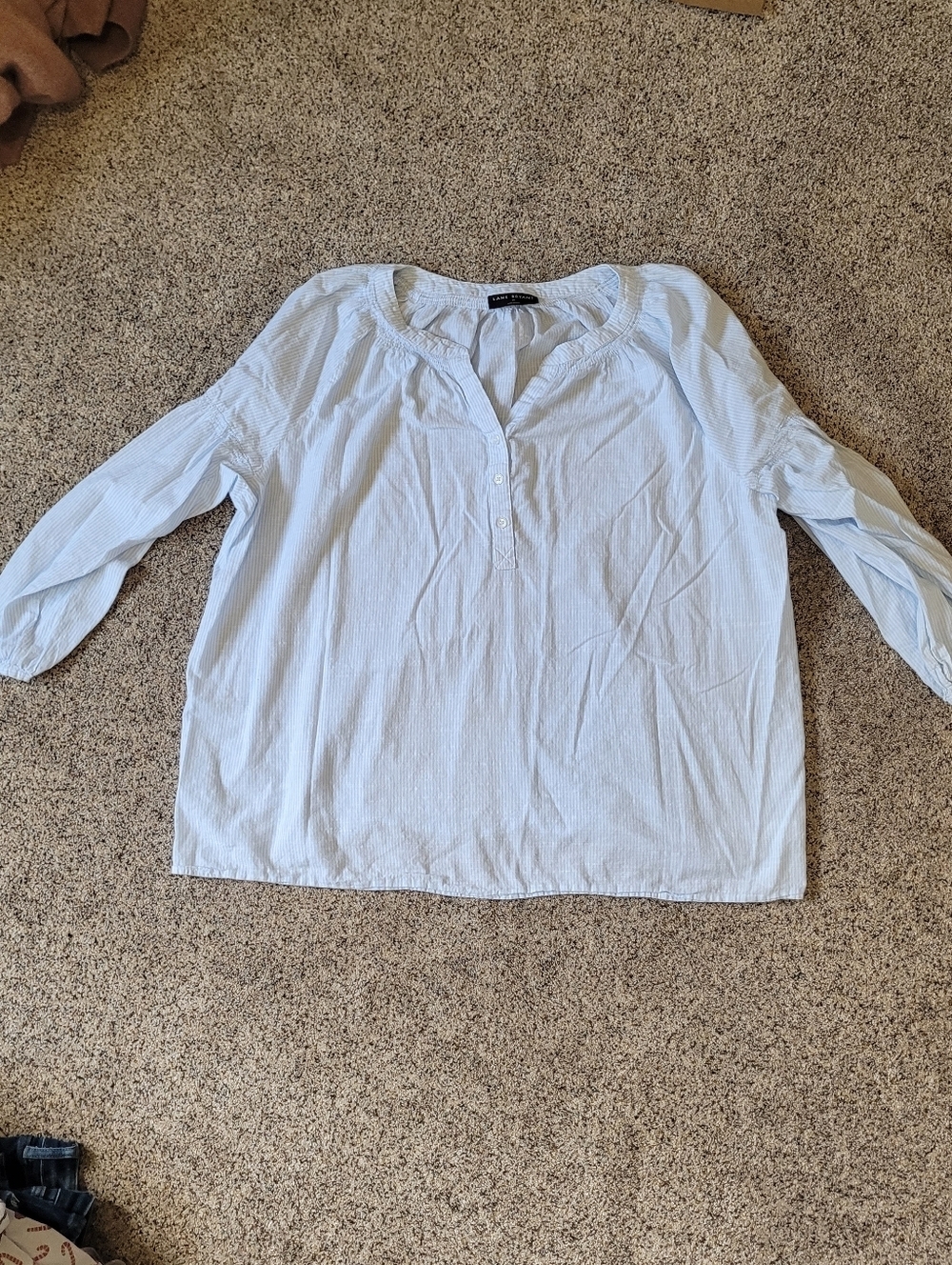 Lane Bryant Womens Striped Cotton Blouse Size 24 - Picture 4 of 4
